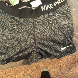 Leopard Nike Pro Small Compression Shorts